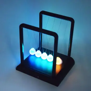 LumiParty Šviesos Newton LED Šviesos Sūpynės, Kamuoliai, Pusiausvyra, Baseinas Fizinės Energijos Išsaugojimo Modelis Metalo Amatų Patalpų Dekoro Dovana