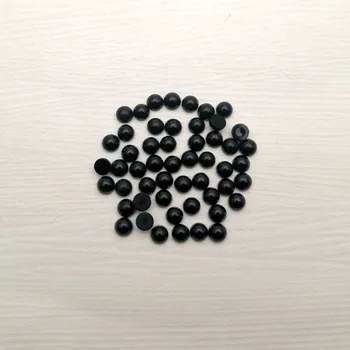 Mados juoda agates 50pcs natūralaus akmens Cabochon granulių ne skylė 4 6 8 10 12 MM, Vieno lanko papuošalai Žiedas accsories Nemokamas pristatymas