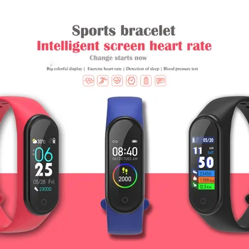 Mados M4 smart apyrankę fitness tracker žiūrėti naudotis apyrankę, širdies ritmas, kraujo spaudimas smart apyrankę stebėti sveikatos bracel