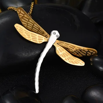 Mados Vestuvių Mielas Gyvūnų Karoliai Dragonfly Pakabukas Krištolo, Nerūdijančio Plieno Karoliai Moterų Dukros Dovana