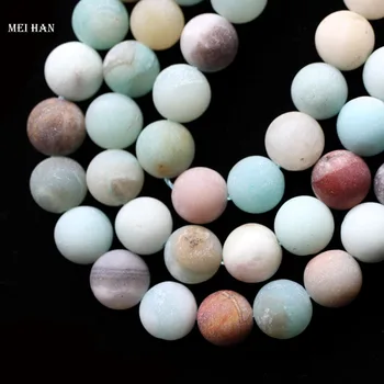 Meihan Nemokamas pristatymas 6mm 8mm 10mm gamtos spalvinga amazonitas matinis apvalūs karoliukai papuošalai priėmimo dizaino ar dovana