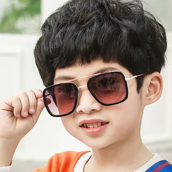 Mielas stačiakampio Tony Stark vaikų uv400 akiniai nuo saulės aukštos kokybės 2020 m. vaikų mergaičių berniukų bamblys saulės akiniai oculos de sol infantil