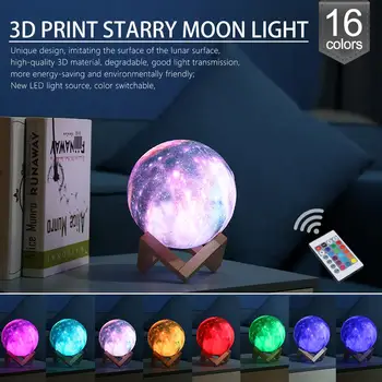 Naujas Atvykimo USB Led Nakties Šviesos 3D Spausdinimo Star Mėnulio Lempos Spalvinga Keisti Touch Namų Dekoro Kūrybos Dovana Galaxy Lempos Dropshipping