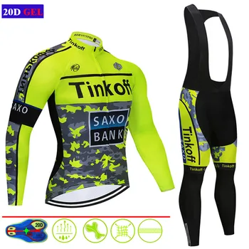 NAUJAS Saxo bank Tinkoff ilgomis rankovėmis dviračių džersis nustatyti tenue cycliste homme roupa ciclismo feminina maillot ciclismo hombre verano