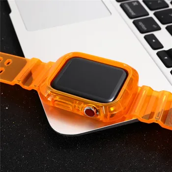 Naujausias Sporto Diržu, Apple Watch Band Serijos 1 2 3 4 5 silikono Skaidrios Iwatch 5 Dirželis 38mm 40mm 42mm 44mm Watchbands