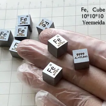 Nemokamas pristatymas 5vnt & 10vnt 99,99% grynumo Fe raižyti elementų periodinės lentelės 10mm kubas su 7.93 g Geležies luito / paletėje / blokuoti