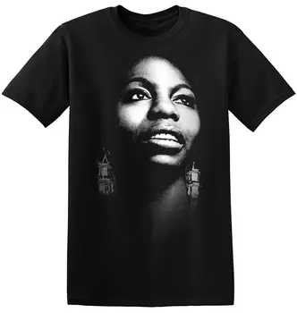 Nina Simone Marškinėliai Džiazo Dainininkė Derliaus Classic Rock Band Naujas Tee Marškinėliai 3-A-093
