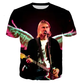 Nirvana 3D spausdinimo vasaros vyriški T-shirt Hip-hop, Rokas T-shirt camiseta hombre vyriški laisvalaikio kvėpuojantis Harajuku vyriški T-shirt