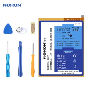 NOHON Originalus HB366481ECW Baterija Huawei Ascend P9 G9 P 9 Lite Garbę 8 5C Telefono Batterie Mažmeninio Paketo Nemokamus Įrankius Sandėlyje