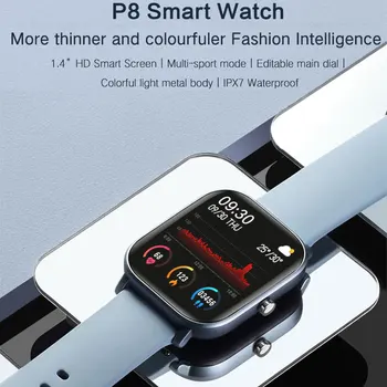 P8 GTS Smart Žiūrėti Vandeniui Širdies ritmo Monitorius Kraujo Spaudimas Laikrodis Su Slėgio Matavimo Vyrų Moteris Sporto Smartwatch