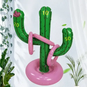 Pripučiami Kaktusas ir Tris Mesti Žiedus Nustatyti Lauko Interaktyvus Žaidimas Vaikams, Žaislas Vaikams Išmesti Mesti Mokymo Rekvizitai
