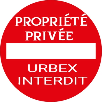 Propriete Privee Urbex Interdit Asmeninį Lipdukas & Decal Priedai 30cm PVC