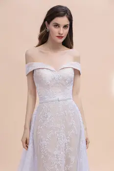 Romantiška Undinė Nėrinių Nuimamas Traukinio Vestuvių Suknelė iki 2021 m. Seksuali Atvira nugara Bžūp Rankovėmis Vestuvinės Suknelės Chalatas de Mariee