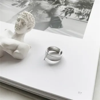 RUIYI Minimalistinio Moterų Nekilnojamojo 925 Sterlingas Sidabro Paprasta Prašmatnus Žiedas Asmeninį Derliaus Merginų Paprastumas, Atviro Žiedai Prabangūs Papuošalai