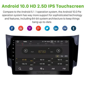 Seicane Android 10.0 IPS 2.5 D ekrano Automobilių GPS Navigacija Radijo 2012 m. 2013 m. m. m. 2016 m. 