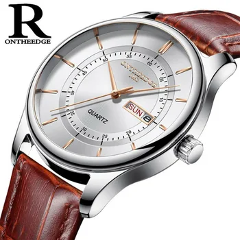 Stilingas minimalistinis vyrų kvarciniai laikrodžiai lašas laivybos 2018 naujas mados paprasta ruda laikrodis vyrų laikrodžiai dovanos auto data laikrodis