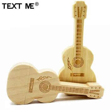 TEKSTAS MAN Klevo mediniai Bambuko gitaros modelis USB 2.0 Usb 64GB Flash Drive 4GB 8GB 16GB 32GB Pendrive