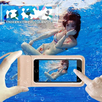 TPU atsparus Vandeniui Plaukimo Telefono Krepšiai Nardymo Atveju 5.0-6.0 Colių Mobilųjį Telefoną Laikymo Maišą Sauso Nutolimas sportiniai Krepšiai