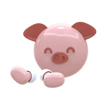 TWS Bluetooth Vaikas Ausinės touch kontrolės Stereo Belaidžio formą Gyvūnų pelės ausinės mielas kiaulių Ausinių girl Animacinių filmų P3V3