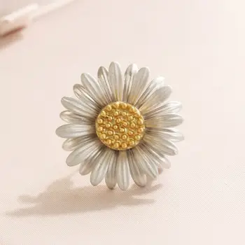 Unisex Laukinių Gėlių Daisy Sagė Pin Gamtos Perlai Dizainas, Vintage Šalikas Dekoro A2UA