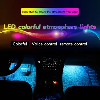 Universalus 4x 9 LED RGB 16 Spalvų Interjero Automobilį Pagal Brūkšnys Koja Grindų Sėdimos vietos Akcentas Apšvietimas, Visos Automobiliai, Auto, Automobilių Priedai
