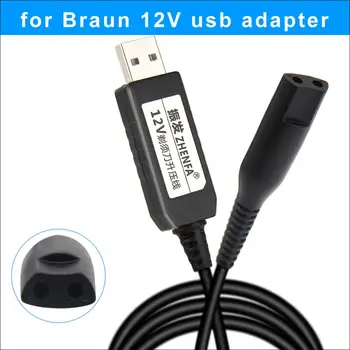 USB 12v Įkrovimo Kabelis Braun Skustuvų 7 W 5210 Įkroviklis adapteris Galios Elektrinių skustuvų Serija 1 3 5 7 9 3731 3730 3020 5010 5517