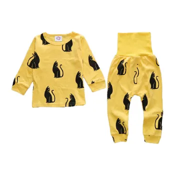 Vaikams Pasakos Kūdikių Drabužiai 2vnt/komplektas Vaikams Pižama rinkiniai, 5 spalvų pingvinas Berniukai mergina Tiktų marškinėliai + kelnės nustato 2-5T sleepwear nustatyti BB170