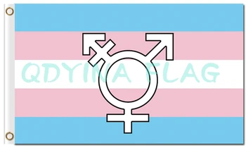 Vaivorykštė Transseksualų Simboliai Išdidumo Vėliava, Gėjų, Lesbiečių LGBT 3x5ft Poliesteris Vėliava