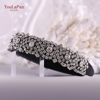 YouLaPan S28B-FG sidabro vestuvių plaukų aksesuarų, kalnų krištolas vestuvių plaukų skirtų nuotaka skiedra diamond vestuvių lankelis