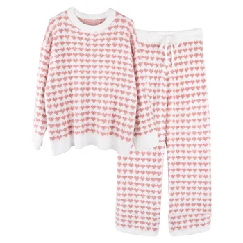 Šiltas Ponios Pižama Rinkinys, 4 Spalvų Tirštėti Sleepwear Minkštųjų Audinių Aksomo Moterų Pižamos Aukštos Kokybės Moterų Namų Drabužiai