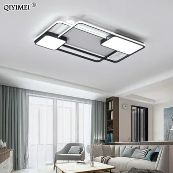 Šiuolaikinių LED lubų šviesos su nuotolinio valdymo gyvenamasis kambarys miegamasis Paviršiaus Sumontuoti Lubų Šviesos balta juoda kūno spalva dero